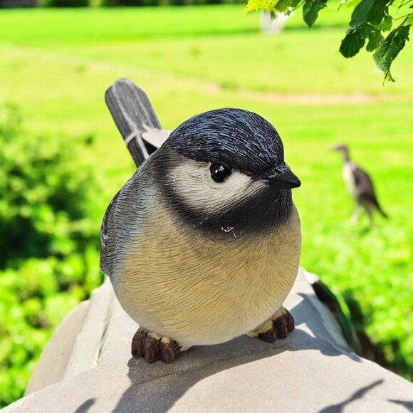 Yellow-Bellied Blue Tit Bird Resin Figurine by Transpac - Left Head Tilt - Picture 1 of 5